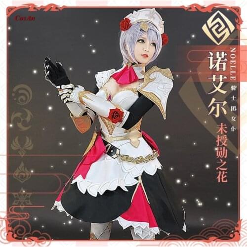 Hot Game Genshin Impact Noelle Cosplay Costume Commander Knights Fashion Battle Uniform Activity Party Role Play Clothing S-L