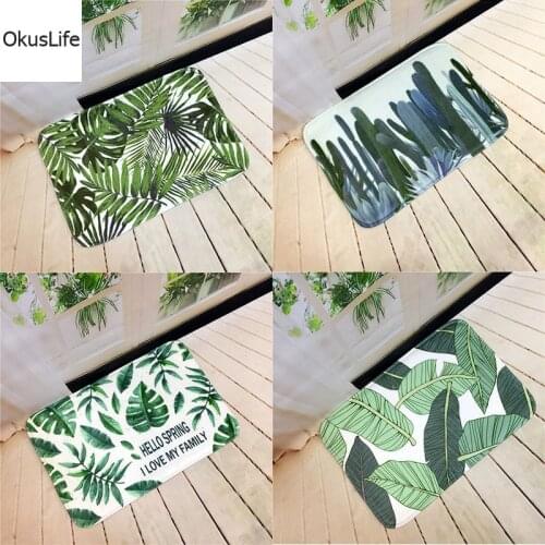 Door Mat Floor Carpet for Living Room Plants Printing Pattern Anti-Slip Doormat Home Decoration Washable Indoor Foot Pad