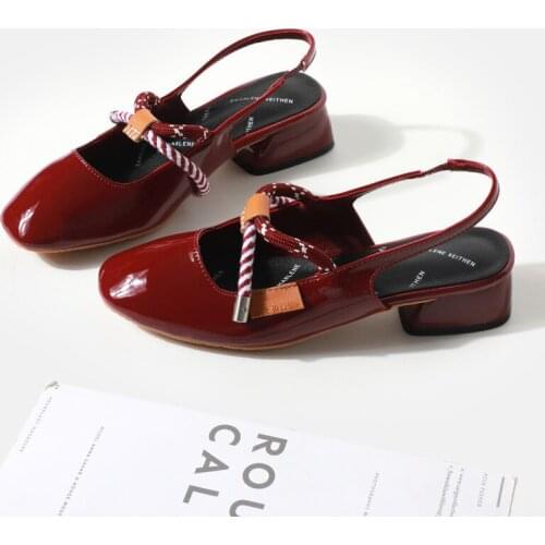 Summer Womens Shoes Lolita Sandals Mid Heels Korean Student Mary Jane Anime Ladies Female Cosplay Fashion Kawaii Sweet Girls