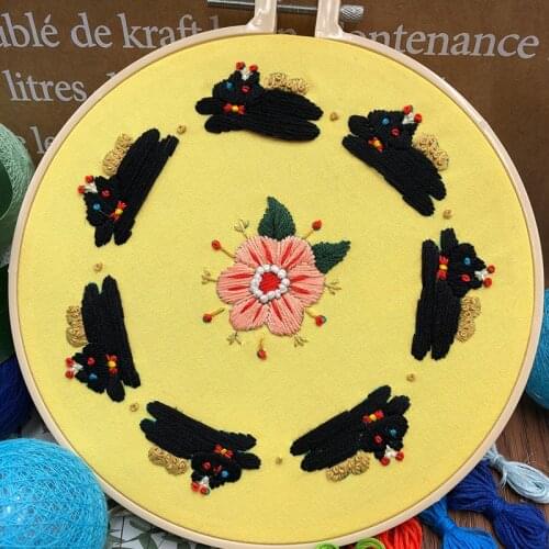 Cute Animals Embroidery Material Package Handcraft Cross Stitch Supplies Embroidery Kit DIY Needlework Embroidered Materials