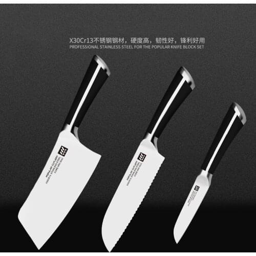 3 Piece Stainless Steel Cooking Knife Set X30Cr High Carbon Blade Kitchen Knives Paring Utility Cooking Knife Cleaver