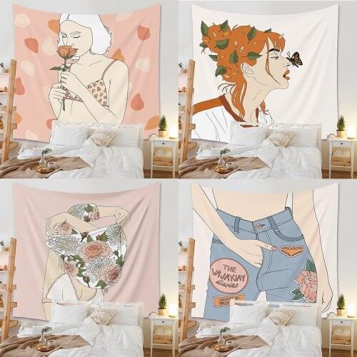 Instagram Style Girl Tapestry Wall Hanging Decorations for Living Room Bedroom Home Decor Printed Tapestries Dorm Decor 200x150