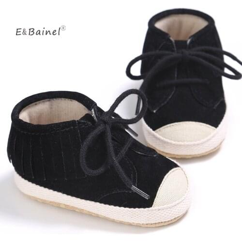 E&Bainel Baby Boys Girls Shoes Baby Moccasins Soft Prewalkers Crib Shoes Lace Up Fringe Tassel Shoes