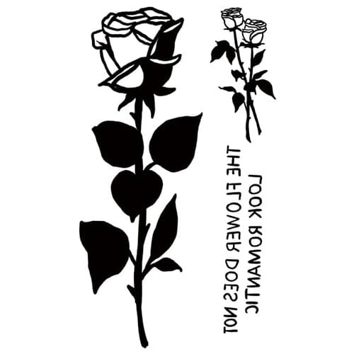Sexy Rose Temporary Tattoo Stickers Black English Alphabet Fake Tattoos Waterproof Tatoos Arm Hand Leg Small Size for Women Girl