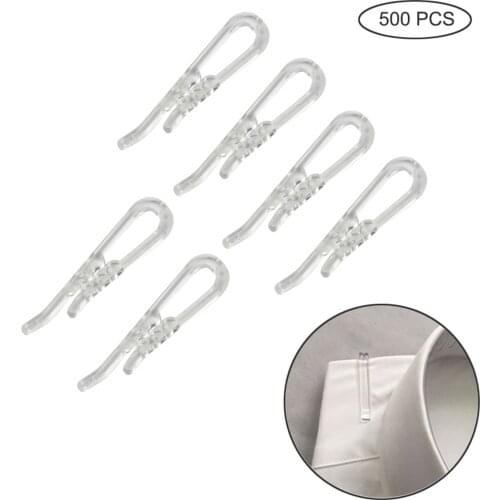 500 Pcs U Shaped Plastic Transparent Clips Multifunctional Stocking Fabric Toothed Clothespins for Shirts Bras Panties and Socks