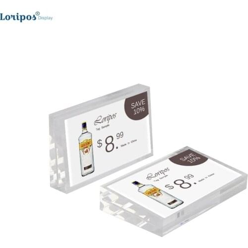 Retailing Store Supermarket Shelf Desk Top Clear Small Acrylic Label Holder For Name Price Card Display