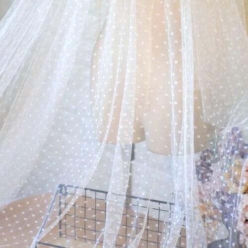 150cm Wide Navy Blue Pink Jaquard Polka Dot Mesh Lace Fabric For Girls' Tulle Dress Wedding Garment Sewing Decorative Net Fabric