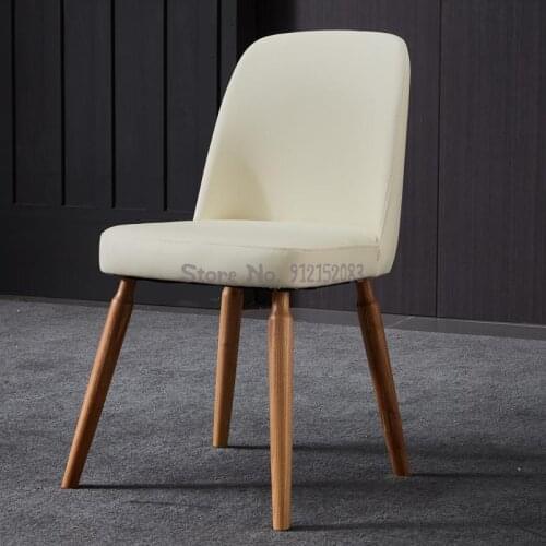 Solid wood dining chair home Nordic light luxury makeup stool back chair modern minimalist net red ins study chair