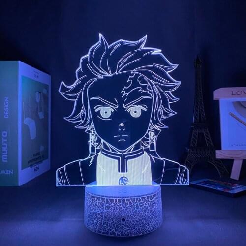 3D Lamp Anime Kimetsu No Yaiba Tanjiro Kamado Led NightLight For Child Birthday Gift Decor Room Home Desk Lamp Demon Slayer