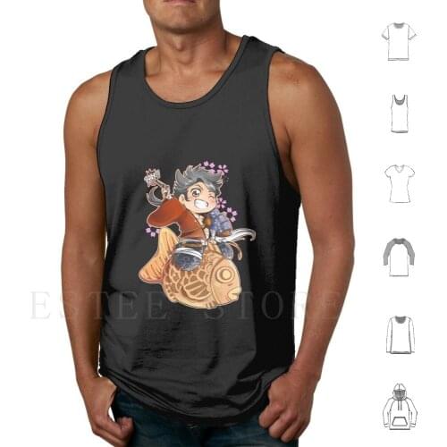 Taiyaki See. 2 Tank Tops Vest Cotton Touken Ranbu Tourabu Tkrb Mutsunokami Yoshiyuki Kawaii Chibi Anime Sleeve