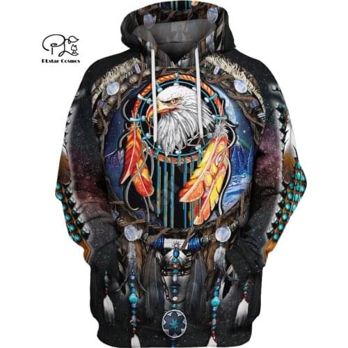 PLstar Cosmos Black Native Indian Lakota Skull 3D Hoodie Tee Men Women Fashion Hooded Sweatshirt Long Sleeve Pullover Style-15