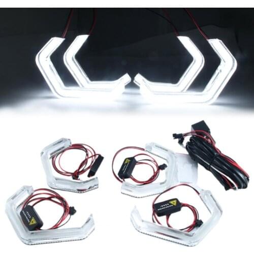 2Pcs Crystal Icon Style LED Angel Eyes Lamp Headlight for BMW F30 F35 F82 F80