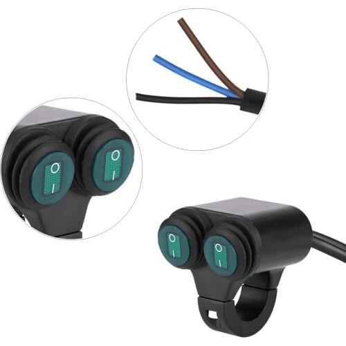22mm Universal Motorcycle Handlebar Headlight Brake Fog Lights Horn Dual Control Button ON/OFF Switch