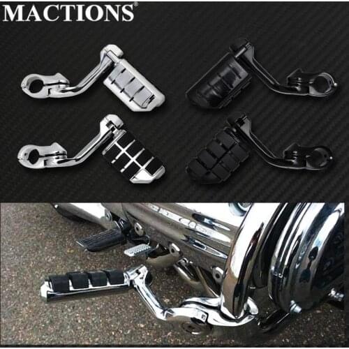 Motorcycle Adjustable 32mm 1.25" Highway Engine Guards Foot Pegs Long Angled Footpeg For Harley Touring Dyna For Honda For BMW