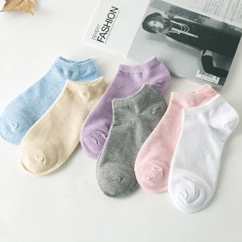 Apparel Accessories Womens Sock solid color summer lady low cut ped sock 5 pair / lot mix CY 34