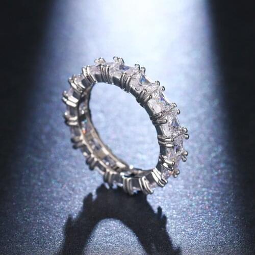 YaYI Jewelry Fashion Princess Cut Top Quality White Cubic Zirconia Silver Color Engagement Wedding Party Lovers Precious Rings