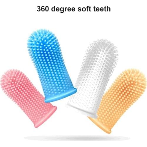 Silicone Dog Toothbrush Soft Pet Finger Toothbrush For Dogs Cat Bad Breath Tartar Care Cat Dog Teeth Cleaning Tooth Brush