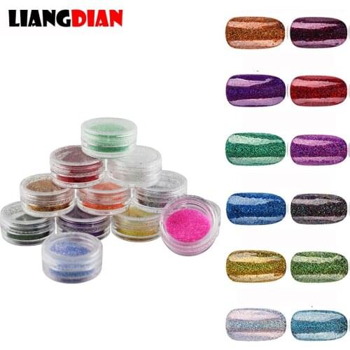 12 Colors Fashion 3D Nail Design Glitter Decoration Sequins Powder Gel Colorful Sugar Pigment Mix Dust Polish Kit Set Tools