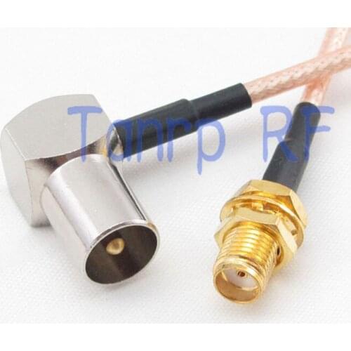 12in TV male right angle to SMA female jack RF adapter connector 30CM Pigtail coaxial jumper extension cord cable RG316