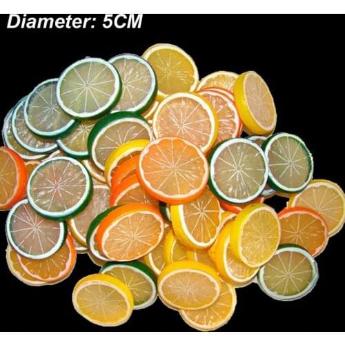 20PCS,5CM Multicolor Plastic Imitation-Fruit Artificial Lemon Slices,Kitchen Decoration For Cabinets,Wedding Cake Ornaments,Home