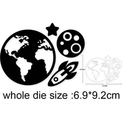 2020 new Craft dies Moon Earth Star Rocket Metal Cutting Dies Stencils DIY Scrapbooking dies Embossing Album Paper Cards Making