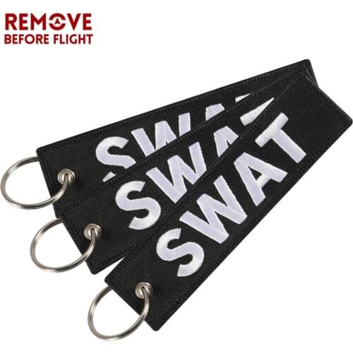 3pcs Keychain llavero moto SWAT black key chain Embroidery keyfobs key ring chaveiro para carro For Car Motorcycle