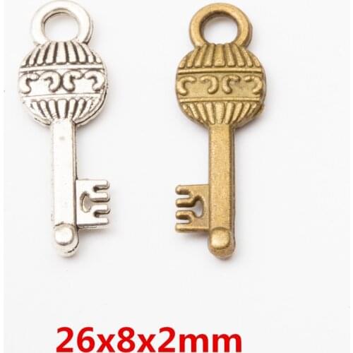 30 pcs quality zinc alloy Pendant key Charm Fashion Bracelet Necklace DIY Jewelry Findings 5708