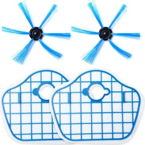 4pcs Side Brush & HEPA Filter Screen for Philips Robot FC8013 FC8774 FC8772 FC8776 Vacuum Cleaner Accessories