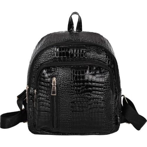 6PCS / LOT New Alligator Pattern Backpack for Women Fashion Casual Mini Small Backpack Ladies Bagpack Knapsack