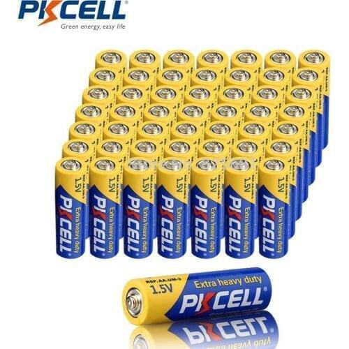 60Pcs R6P PKCELL AA Battery aa 2a 105min 1.5V r6p UM3 MN1500 E91 Super Heavy Duty Batteries For Clock Radio Toys