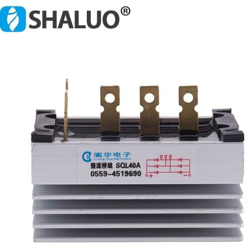 SQL40A 40A 1000V Aluminum Heatsink Three phase Diode Bridge Rectifier kit for generator 40amp Iron Pin power diode rectifier