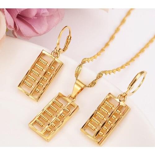 Bangrui african dubaii india arab Fashion Necklace Earring Set Women Party Gift Gold Color abacusNecklace Earrings Jewelry Sets