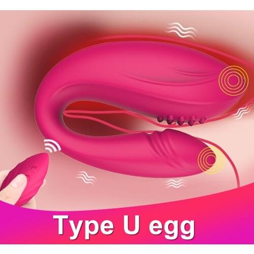 Wireless Remote Vibrator Adult Toy For Couple USB Rechargeable Dildo G Spot U Type Stimulator Double Vibrators Sex Toy For Women