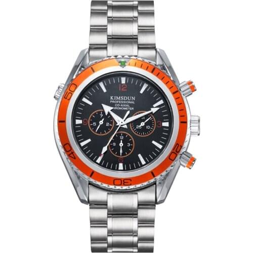 Mens Watch Stainless Steel Belt Three-eye Automatic Waterproof Luminous Week Display Business Casual Mechanical Watch WA93