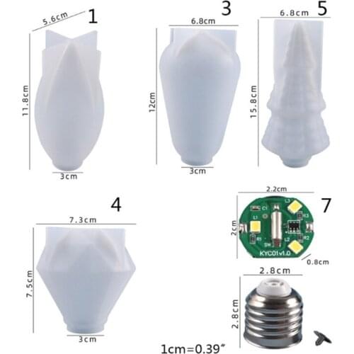 ColourQ Light Bulb Ornaments Epoxy Resin Mold LED Bulb Silicone Mould DIY Crafts Home Decorations Casting Tool