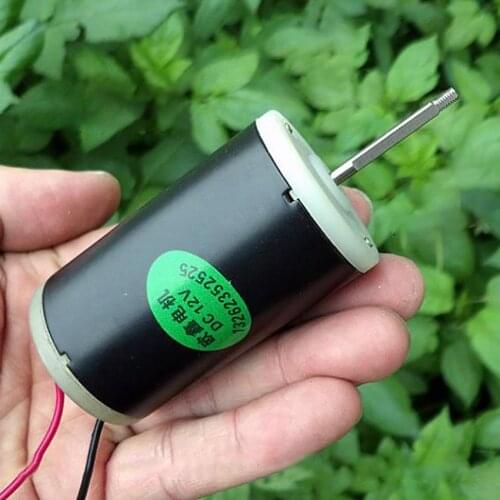 Double Ball Bearing 555 Motor DC 12V-24V Silent High Torque Low speed Micro Motor Compensation Carbon Brush, Shaft Dia 3.15mm