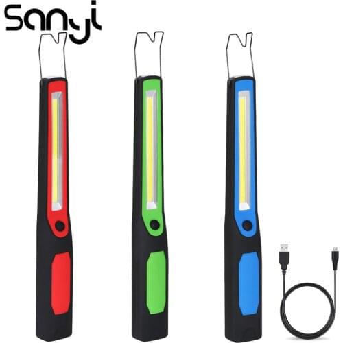 SANYI 2 Modes USB Charging Flashlight Torch USB Built-in Battery Portable Lantern Working Light Super Bright Camping Lamp