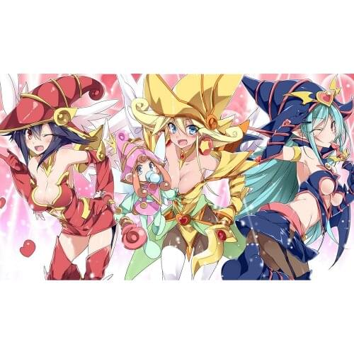 YU-GI-OH Playmat Four Girls Custom Print Playmat, Board Games Cards Playing Card Games Table Pad Tarot MAT