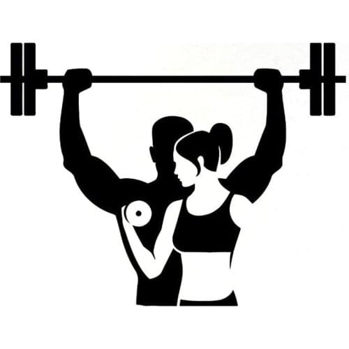 17CM*12.9CM Interesting Barbell Sports Vinyl Decal Car Sticker S9-0665