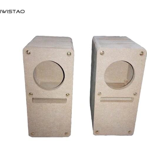 IWISTAO HIFI 2 Inch Labyrinth Full Range Speaker Empty Cabinet 1 Pair MDF Wood Board Adhesive-Free Design