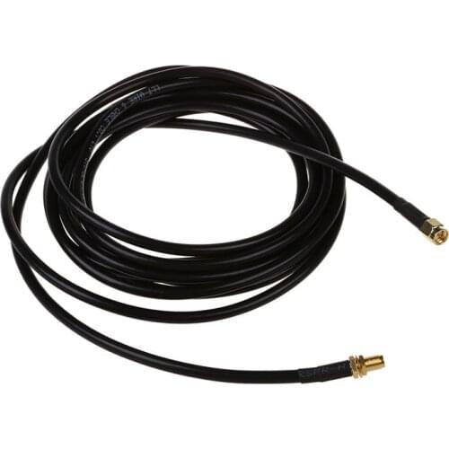 Coax Extension Cable - SMA Male to SMA Female - Antenna Lead Extender for 50 ohm Radio/RF Use Black+Gold, 3 Meter