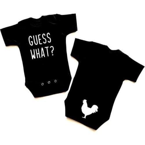 Guess What Chicken Butt Funny Baby Bodysuit Newborn Infant Toddler Baby Boy Onesie Body Cotton Girls Body Jumpsuit Clothes