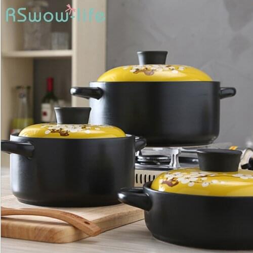 Kitchen Casserole Household Open Flame Ceramic Soup Pot High Temperature Stone Pot Casserole For Ceramic Cooking Pots