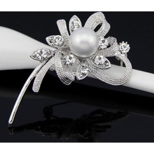 Hot Selling Retail!New Design Pretty Fashion pearl Woman Brooch Wedding Bouquet Brooch Pins Elegant Jewelry Gift