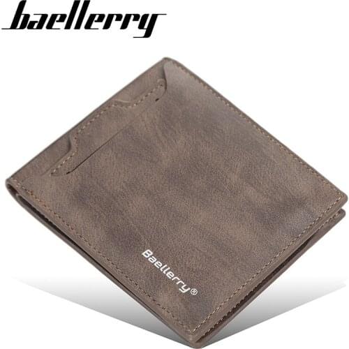 Baellerry Fashion Men Wallet Designer Purse Soft PU Leather Male Mini Wallet Card Holder Coin Pocket Slim Wallets Dropshipping