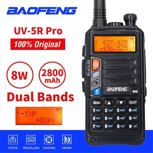 Powerful BaoFeng UV-5R Pro 8W Walkie Talkie Dual Band Two Way Radio UV5R FM Transceiver 10KM Protable CB Ham Radio Upgrade UV 5R