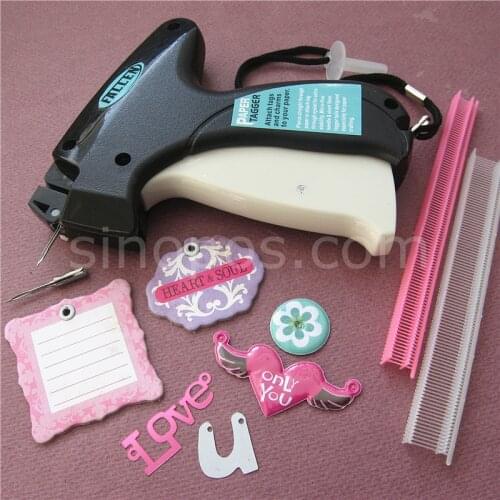 Ultimate Paper tagger Kit, attacher gun tool +248 tags +1400 tails, scrapbook embelish chipboard puffy shape charm sequin letter