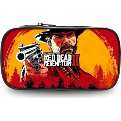 Games Red Dead Redemption 2 Printed Purse For Boys Girls Kids Children Pen Pouch Pencil Bag Pen Case Makeup bags Supplies Box