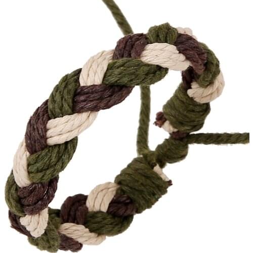 New Fashion Wrap Handmade Blue White Rope Weave Woven Men Bracelet For Women Homme Femme Male Jewelry Accessories