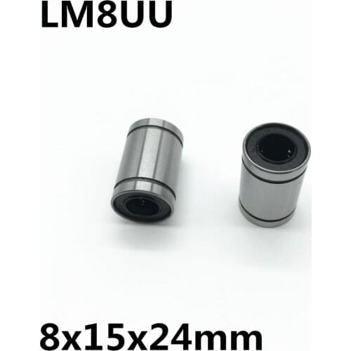 2pcs LM8UU ball bearing inner diameter 8x15x24mm guide linear optical axis bearings Linear motion bearings high quality LM8